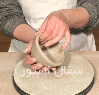 ساخت سفال بدون چرخ با روش فشاری